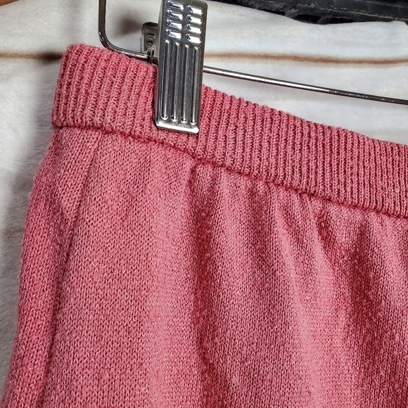 Vintage 70s Dalton Terry Cloth Pink Midi A-Line Elastic Waist Skirt Size 12 - Picture 4 of 9